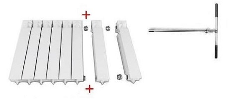 скрутка наращивание секций у алюминиевых батарей