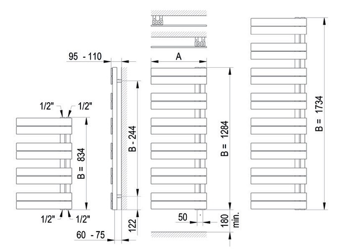 Підключення та технічні розміри Betatherm HZ