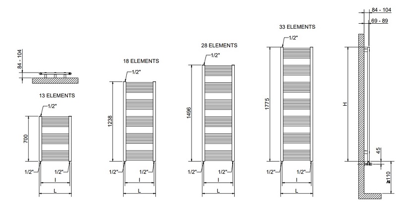 Размерный ряд Cordivari ROBERTA