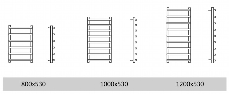 Размеры полотенцесушителя Genesis Aqua Basis