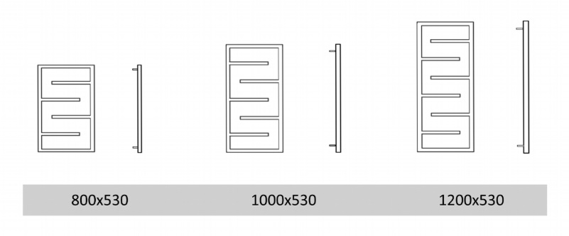 Размеры полотенцесушителя Genesis Aqua Infinite