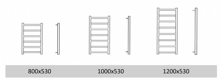Размеры полотенцесушителя Level
