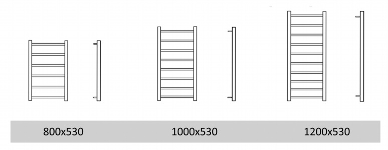Размеры полотенцесушителя Генезис Лоно