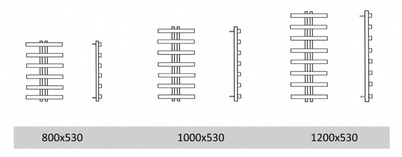 РАзмеры полотенцесушителя Генезис Аква Symmetry