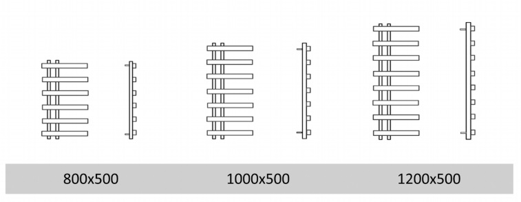 Размеры полотенцесушителя Split