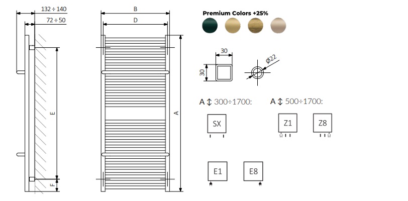 Креслення та способи підключення Terma Lima