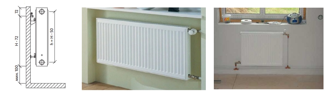 Межосевая высота у стальных радаторов