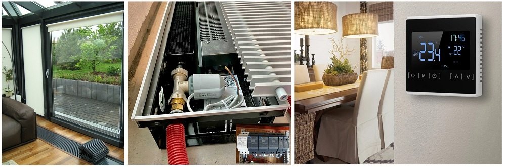 Комплектуючі для внутрішньопідлогових конвекторів з вентилятором