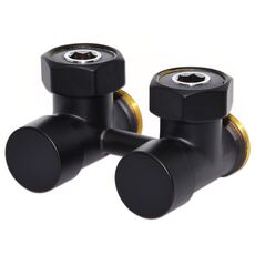 V721CB Carlo Poletti кутовий кран нижнього підключення чорний