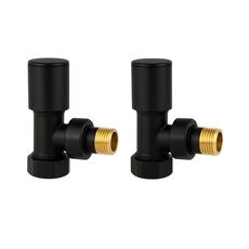 Комплект радіаторних кранів, кутовий, чорний Warm Well