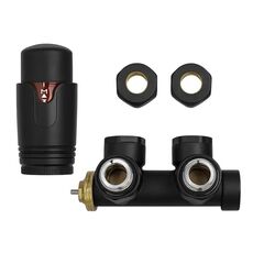 Термостатический комплект Warm Well DUOPLEX черный мат