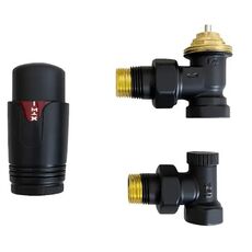 Комплект термостатичний кутовий чорний Warm Well