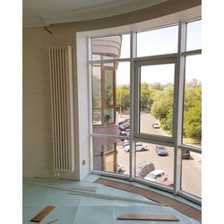 Внутрипольный конвектор + вертикальный радиатор