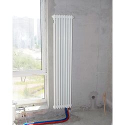 Внутрипольный конвектор + вертикальный радиатор