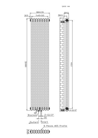 Warm Well Column 2 1800х380 креслення