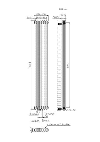 Warm Well Column 2 1800х290 креслення