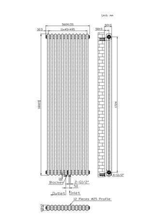 Warm Well Column 2 1800х560 креслення