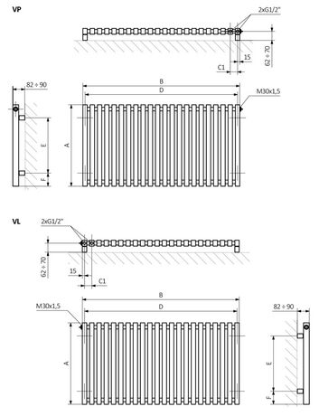 Terma Triga H размеры