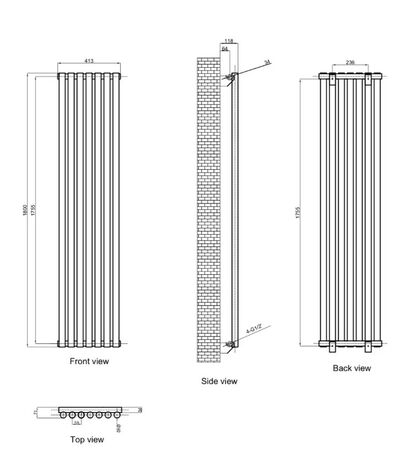 радіатор ARTTIDESIGN Matera білий чертеж