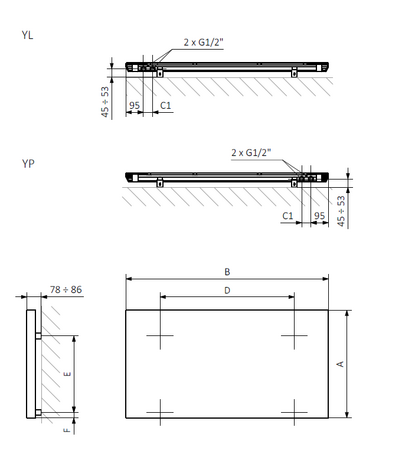 Terma Case Slim H чертеж