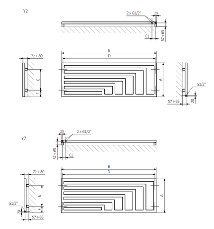 Terma Angus Horizontal чертеж