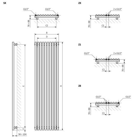 Terma Tune VWS, варианты подключений