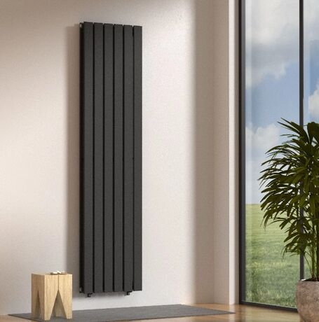 Вертикальний радіатор Largo 2-хтрубний, чорний