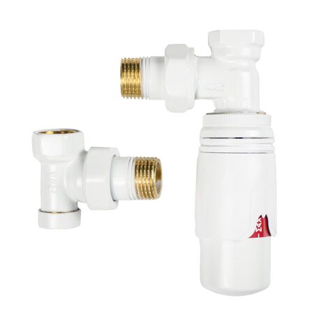 Комплект термостатичний кутовий білий Warm Well