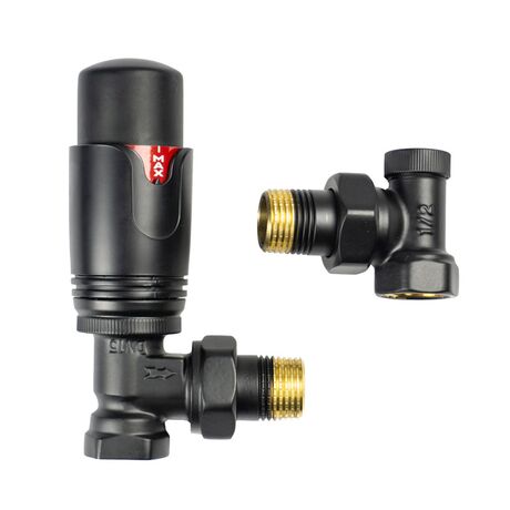 Комплект термостатичний кутовий чорний Warm Well