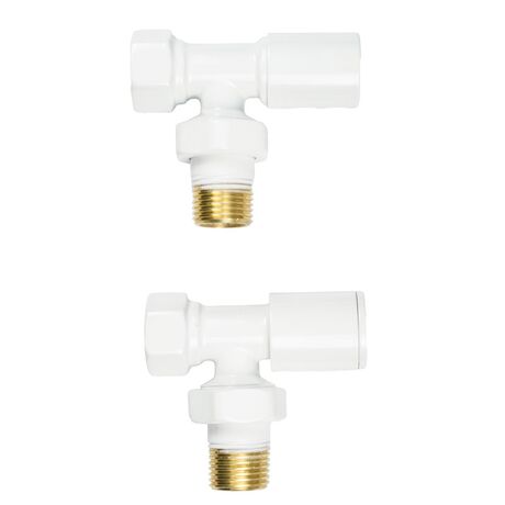 Комплект радіаторних кранів, кутовий, білий Warm Well