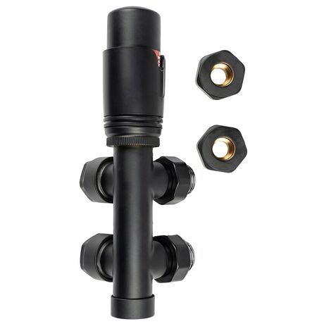 Термостатический комплект Warm Well DUOPLEX черный мат