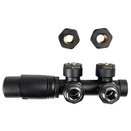 Термостатический комплект Warm Well DUOPLEX черный мат