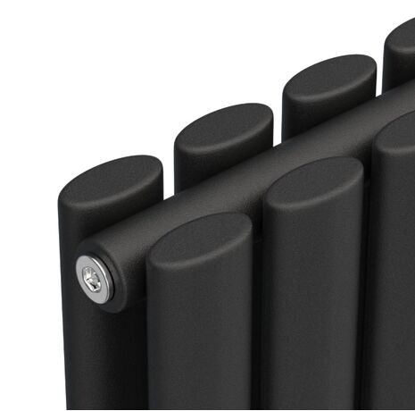 Вертикальний радіатор Ellipse 2-хтрубний, чорний