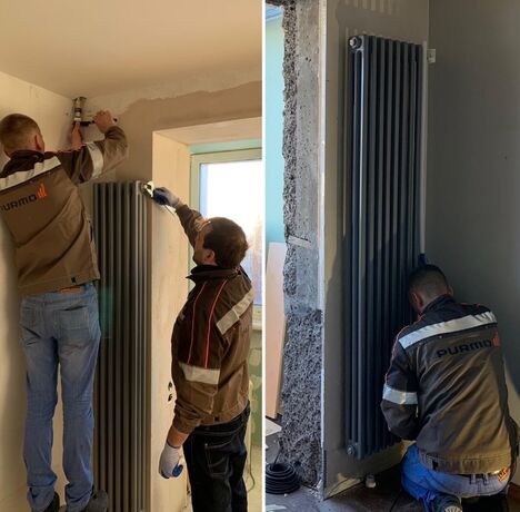 Вертикальный 3-хтрубный радиатор Purmo Delta Laserline