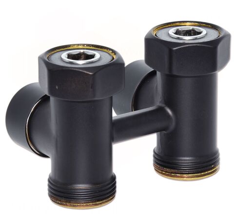 V725CB Carlo Poletti прямий кран нижнього підключення чорний