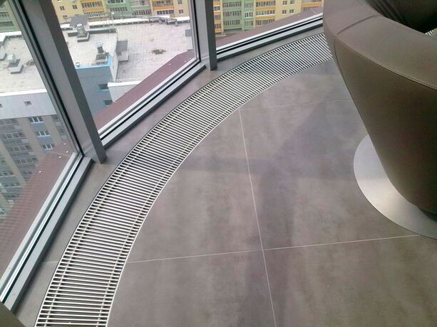 Радиусные внутрипольные конвекторы