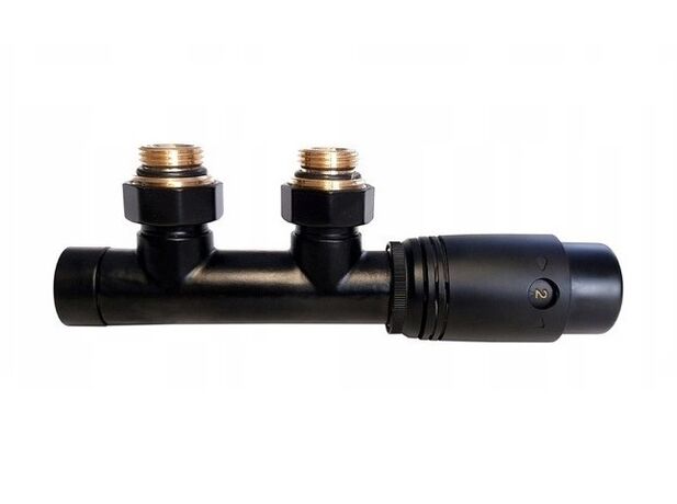 Термостатический комплект Warm Well DUOPLEX черный мат