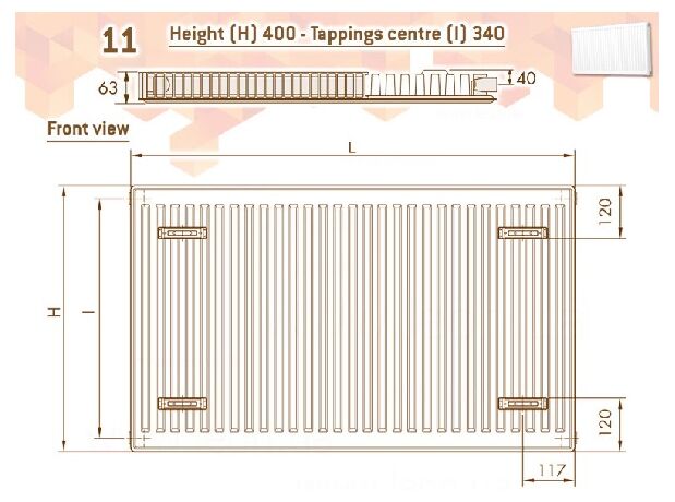Сталевий радіатор DeLonghi Compact 11  тип