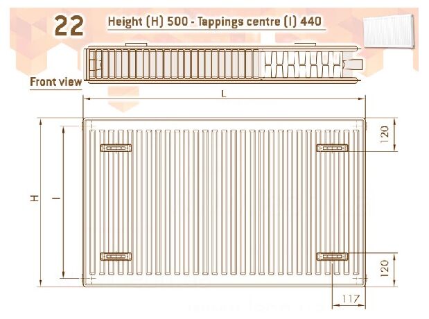 Сталевий радіатор DeLonghi Compact 22 тип