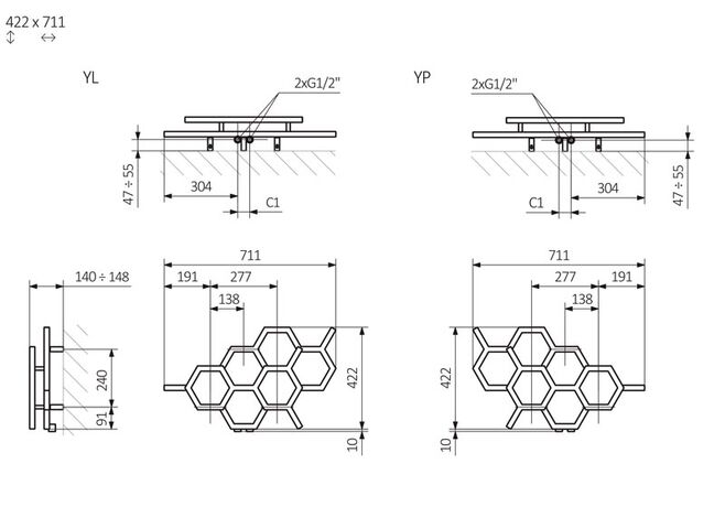 Terma Hex, подключение 1