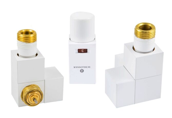 Schlosser Square комплект термостатический, белый прямой