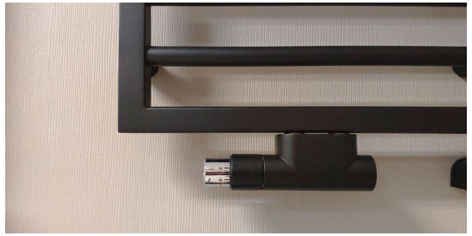 Oventrop Multiblock T/Uni SH Black на полотенцесушителе